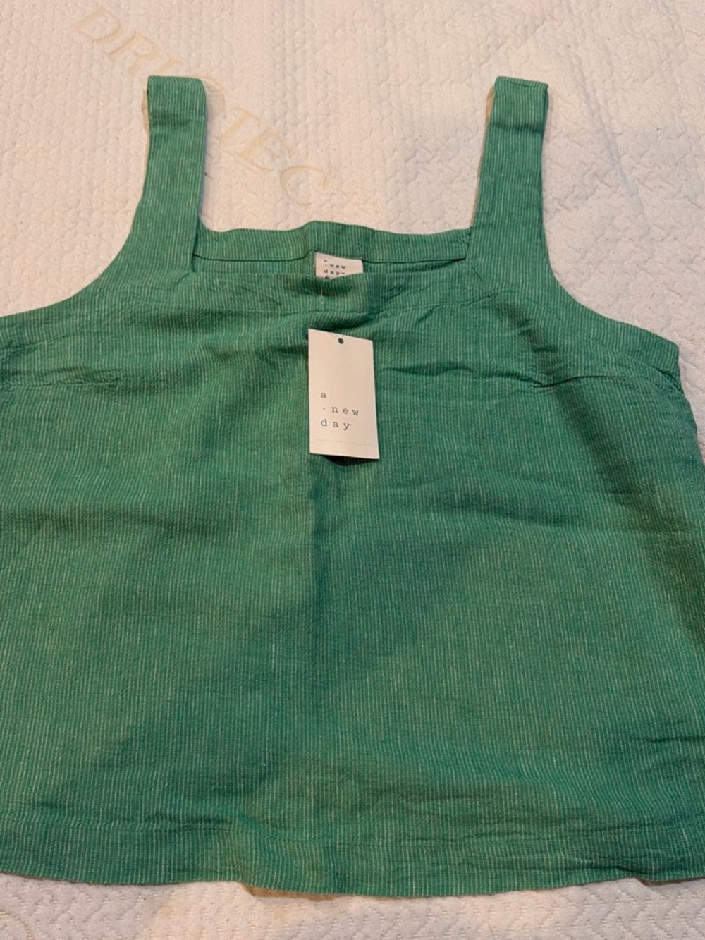 a new day Teal-Green Ribbed Square Neck Tank